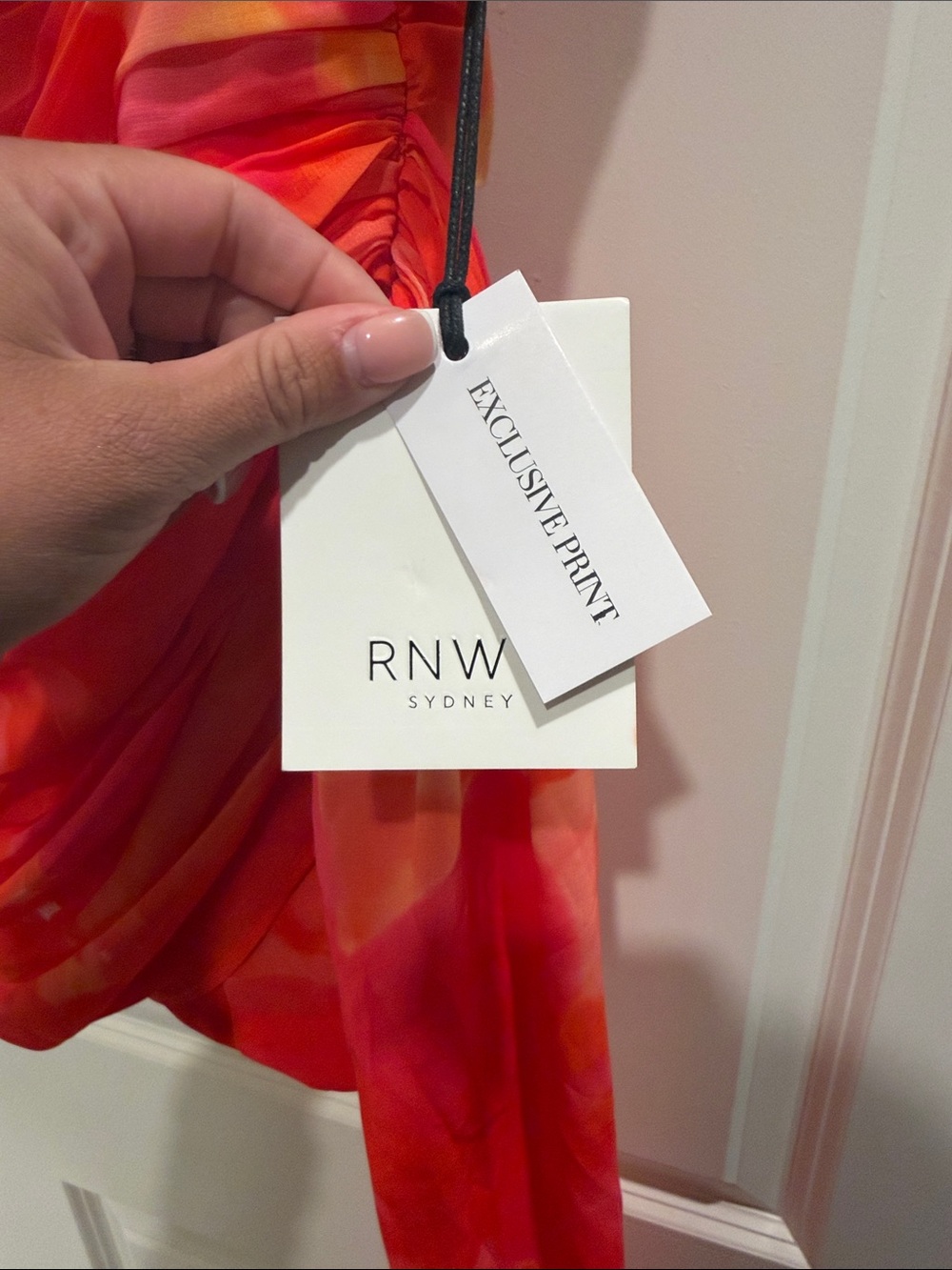 Ruched Strapless Mini Dress in Pink & Orange - Picture 2 of 5
